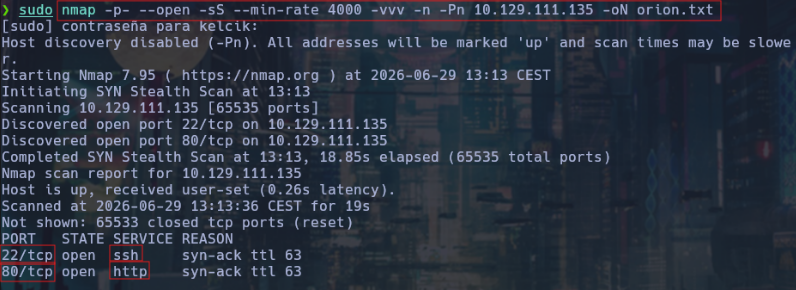 Escaneo Nmap — puertos abiertos y protocolos
